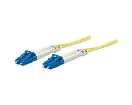 Intellinet 516815 Fiber Optic Patch Cable, Duplex, Single-Mode, 33 Feet, Yellow