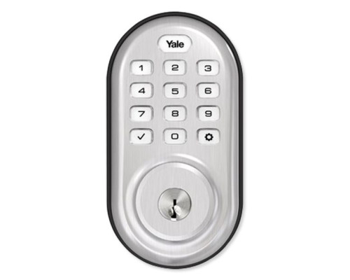 Yale YRD216-HA2-619 Zigbee Push Button Deadbolt Assure Lock, Satin Nickel