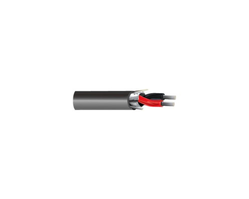 West Penn 454BK1000 1P 22G Stranded Shielded Miniature Line Level Audio Cable, Black, 1000'