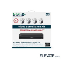 InVid ELEV-8CHTX5MPKITAN 5 Megapixel 4 Turret Cameras with 8 Channel Digital Video Recorder, No HDD