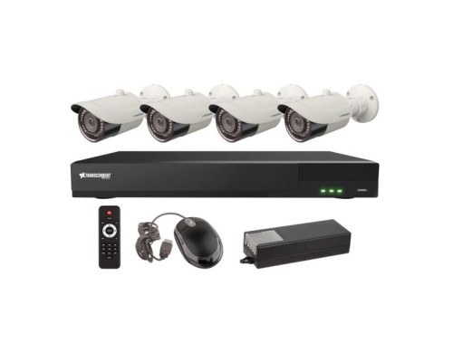 Vitek VT-TH5KT88TD-2 8 Channel 4-IN-1 (TVI/AHD/CVI/CVBS) DVR, 8TB with 4 x 5 Megapixel Vandal Dome Cameras, 2.8mm Lens