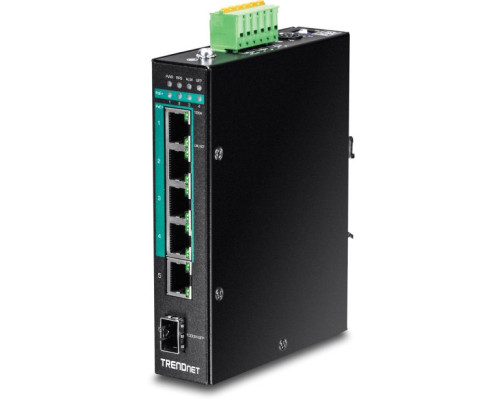 TRENDnet TI-PG541i 6-Port Gigabit PoE+ Layer 2 Managed DIN-Rail Switch