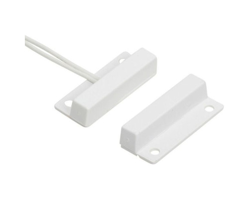 Nascom N122WGSW-STFB Stick on Open Loop Switch / Magnet Set, Breakoff Mounting Flange, Center Wire Leads, Snow White