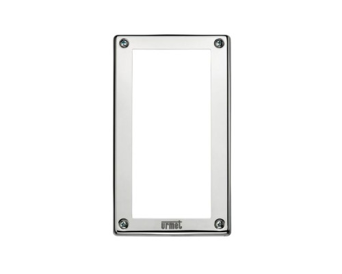 Urmet 1158-62 Module Holder Wall Frame with Trim, Sinthesi Steel, 1 Row, 2 Modules