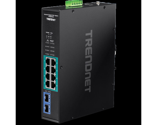 TRENDnet TI-PGM102 10 Port Industrial Gigabit PoE+ DIN-Rail Switch