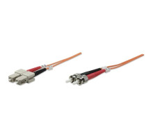 Intellinet 470100 Fiber Optic Patch Cable, Duplex, Multimode, 3 Feet, Orange