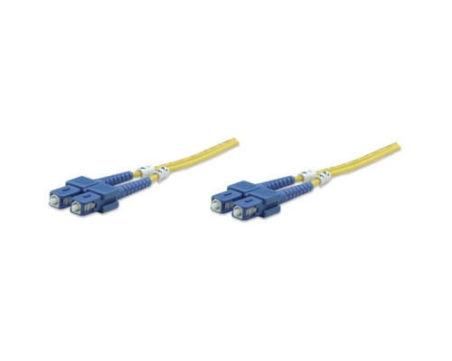 Intellinet 470605 Fiber Optic Patch Cable, Duplex, Single-Mode, 3 Feet, Yellow