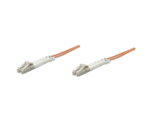 Intellinet 471213 Fiber Optic Patch Cable, Duplex, Multimode, 7 Feet, Orange