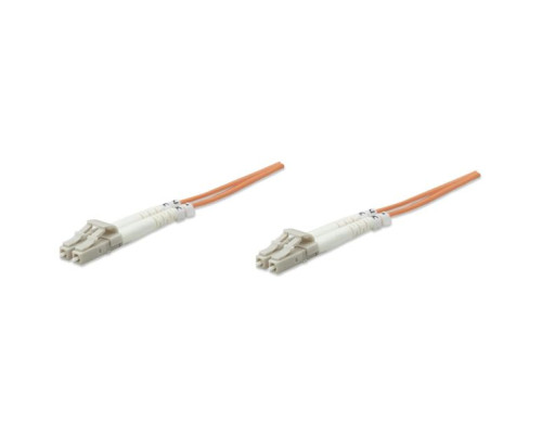 Intellinet 471244 Fiber Optic Patch Cable, Duplex, Multimode, 33 Feet, Orange