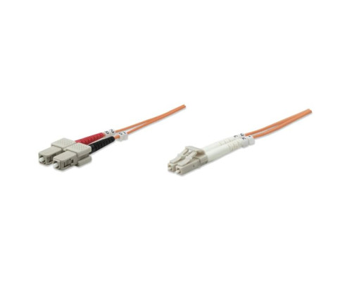 Intellinet 471251 Fiber Optic Patch Cable, Duplex, Multimode, 3 Feet, Orange