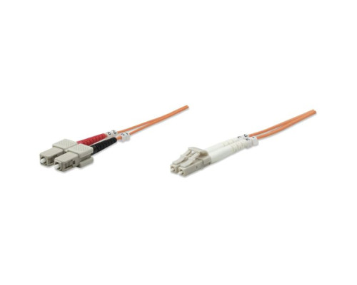 Intellinet 471268 Fiber Optic Patch Cable, Duplex, Multimode, 7 Feet, Orange