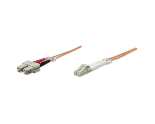 Intellinet 471275 Fiber Optic Patch Cable, Duplex, Multimode, 10 Feet, Orange