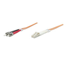 Intellinet 471343 Fiber Optic Patch Cable, Duplex, Multimode, 33 Feet, Orange