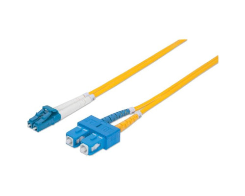 Intellinet 473729 Fiber Optic Patch Cable, Duplex, Single-Mode, 14 Feet Yellow