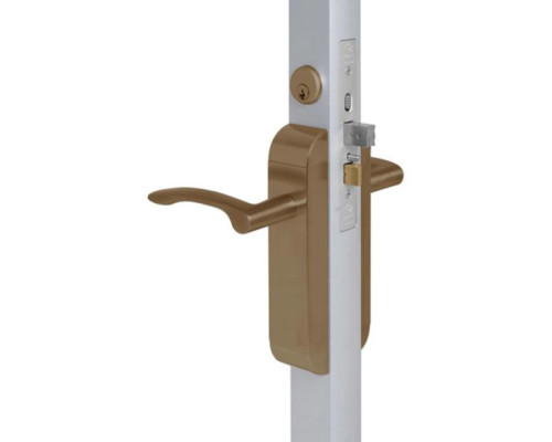 Adams Rite 2190-411-101-10B Dual Force Lock with Standard Flat Strike, Exterior Trim Set and 1-1/2