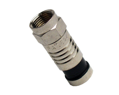 Platinum Tools 18001 F RG6 Quad Compression Connector Nickel Plate