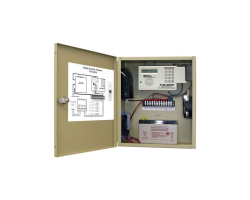 United Security Products CVD-2010P Cellular Dialer Back up in metallic cabinet w/ AVD-2010 Dialer, incl. Motorola Cell phone