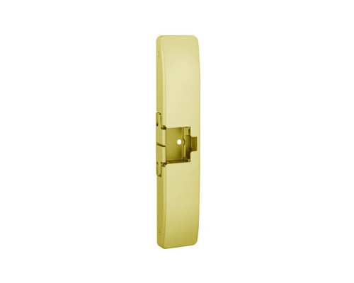 HES 9700-605 Windstorm and Fire Rated Square Bolt Solution Surface Mounted Electric Strike in Bright Brass