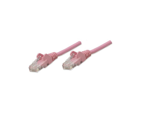 Intellinet 740180 Network Cable, Cat5e, UTP 100% Copper, RJ45 Male / RJ45 Male, 22.5 m (75 ft.), Pink