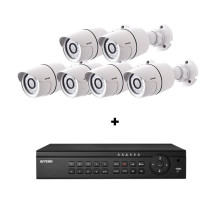 Avycon AVK-HN41B6-4T 8 Channel NVR, 4TB with 6 x 4MP H.265 Outdoor Bullet Cameras