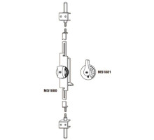 Adams Rite MS1880-02-119 Two-Point Flushbolt with Hourglass Shaped Turn in Black Anodized