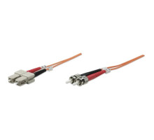 Intellinet 515795 Fiber Optic Patch Cable, Duplex, Multimode, 7 Feet, Orange