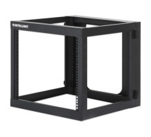 Intellinet 716048 19' Wall Mount Open Frame Network Rack, 9U, Rear-hinged Swing Frame