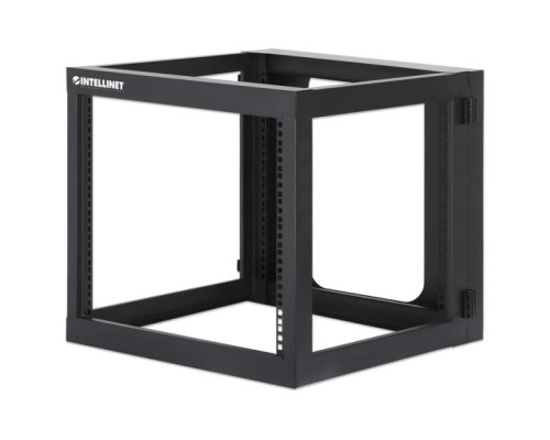 Intellinet 716048 19' Wall Mount Open Frame Network Rack, 9U, Rear-hinged Swing Frame