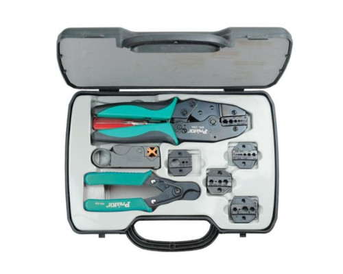 Eclipse Tools 500-001 Coax Crimping Tool Kit w/Crimp Frame, 5 Dies, Rotary Stripper