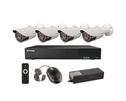 Vitek VT-TH5KT41TB 4 Channel 4-IN-1 (TVI/AHD/CVI/CVBS) DVR, 1TB with 4 x 5 Megapixel Bullet Cameras, 3.6mm