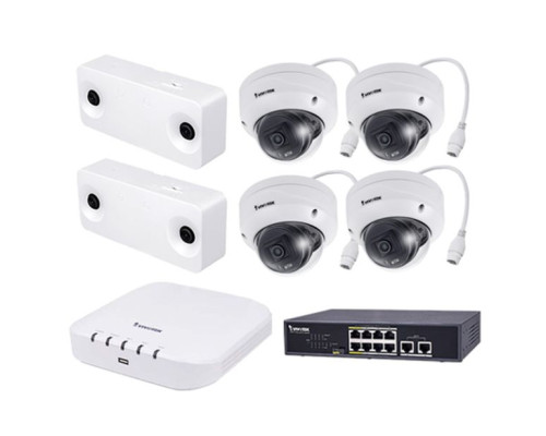 Vivotek CCS-2D-4FD 2 X 2MP Indoor People Counting Cameras, 4 X 2MP Outdoor Dome Cameras, 8 Channel NVR, 2TB and 8 Port PoE Switch