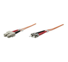 Intellinet 510349 Fiber Optic Patch Cable, Duplex, Multimode, 10 Feet, Orange