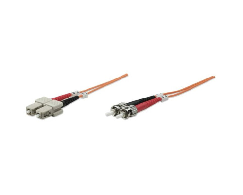 Intellinet 510349 Fiber Optic Patch Cable, Duplex, Multimode, 10 Feet, Orange