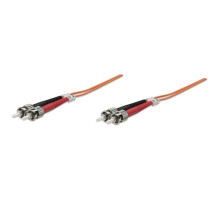 Intellinet 511216 Fiber Optic Patch Cable, Duplex, Multimode, 10 Feet, Orange