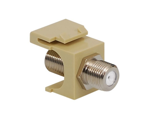 ICC IC107B5FIV F-Type Keystone Jack, Nickel, Ivory