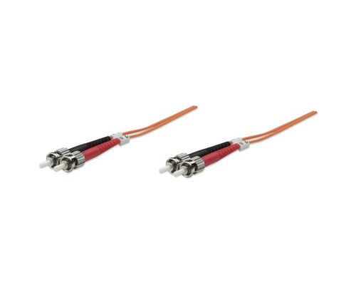 Intellinet 515764 Fiber Optic Patch Cable, Duplex, Multimode, 7 Feet, Orange