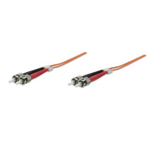 Intellinet 515771 Fiber Optic Patch Cable, Duplex, Multimode, 33 Feet, Orange