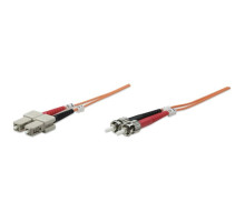 Intellinet 515788 Fiber Optic Patch Cable, Duplex, Multimode, 3 Feet, Orange