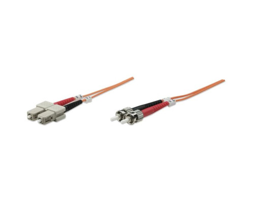 Intellinet 515795 Fiber Optic Patch Cable, Duplex, Multimode, 7 Feet, Orange