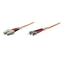 Intellinet 515801 Fiber Optic Patch Cable, Duplex, Multimode, 33 Feet, Orange