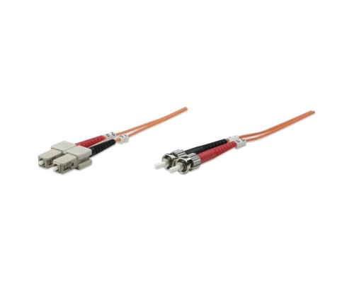 Intellinet 515801 Fiber Optic Patch Cable, Duplex, Multimode, 33 Feet, Orange