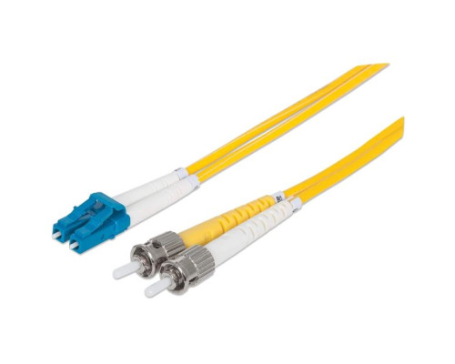 Intellinet 516976 Fiber Optic Patch Cable, Duplex, Single-Mode, 14 Feet Yellow