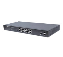 Intellinet 561341 IPS-16GM02-220W 16-Port Gigabit Ethernet PoE+ Web-Managed Switch with 2 SFP Ports