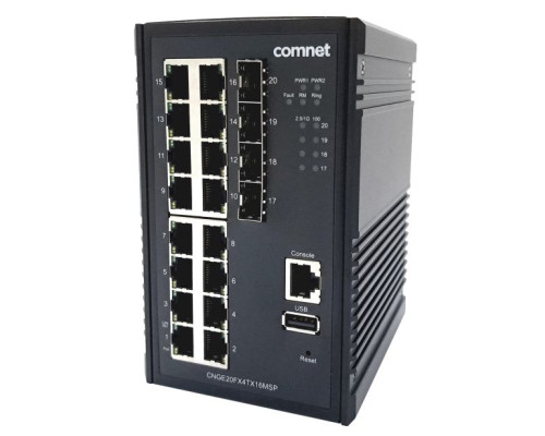 Comnet CNGE20FX4TX16MSP 20 Port Hardened Managed Gigabit Switch