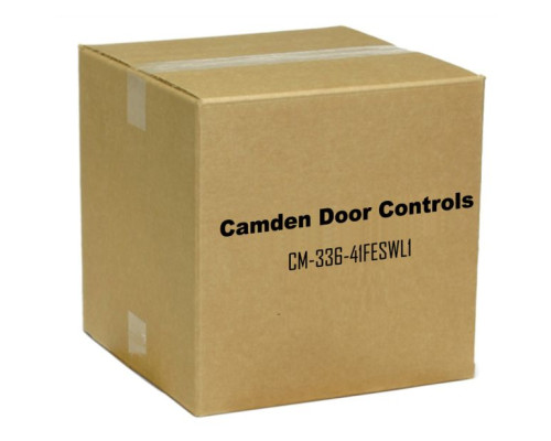 Camden Door Controls CM-336-41FESWL1 Battery Powered Touchless Switch, Wireless, Stainless Steel Double Gang Faceplate, Hand Icon and 'Wave to Open'