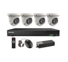 Vitek VT-TH5KT810TA-2 8 Channel 5-IN-1 (TVI/AHD/CVI/CVBS) DVR, 10TB with 4 x 5 Megapixel Vandal Dome Cameras, 2.8mm Lens