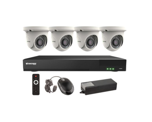 Vitek VT-TH5KT810TA-2 8 Channel 5-IN-1 (TVI/AHD/CVI/CVBS) DVR, 10TB with 4 x 5 Megapixel Vandal Dome Cameras, 2.8mm Lens