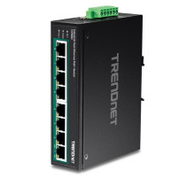 TRENDnet TI-PE80 8-Port Industrial Fast Ethernet PoE+ DIN-Rail Switch