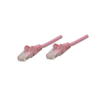 Intellinet 740388 Network Cable, Cat6, UTP 100% Copper, RJ45 Male / RJ45 Male, 22.5 m (75 ft.), Pink