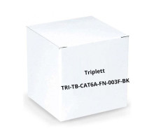 Triplett TRI-TB-CAT6A-FN-003F-BK Professional Grade, High Performance, Certified 10Gbps CAT6A S/STP 26AWG Ethernet Patch Cables, 3', Black, 25 Per Pack